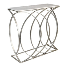 Concentric Circle Design Console Table - Silver Finish