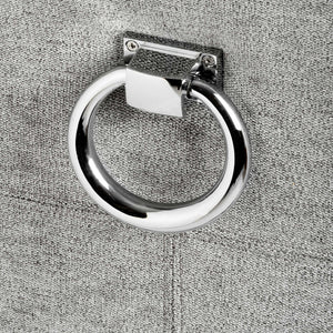 Grey Fabric Luxury Ring Back Bar Stool