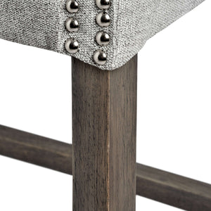 Grey Fabric Luxury Ring Back Bar Stool