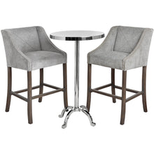 Grey Fabric Luxury Ring Back Bar Stool