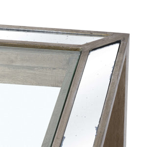 Large, Metallic Finish Mirrored Coffee Table