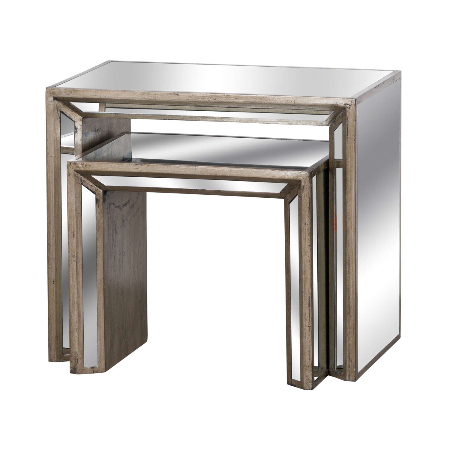 Mirrored nesting coffee table deals