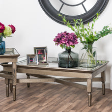 Astor Glass Coffee Table With Mirror Detailing