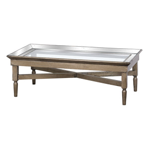 Astor Glass Coffee Table With Mirror Detailing