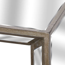 Silver Mirrored Glass Top with Metallic Paint Console Table