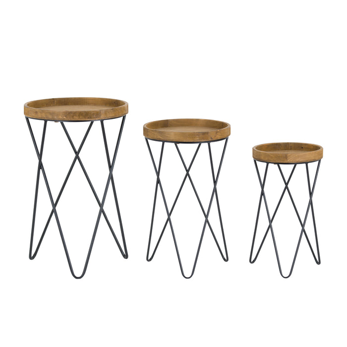 Industrial Set Of Three Side Tables