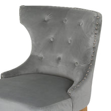 Grey Velvet Tufted High Bar Stool