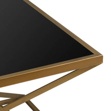 Antique Black Top and Bronze Frame Contemporary Display Side Table