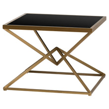 Antique Black Top and Bronze Frame Contemporary Display Side Table