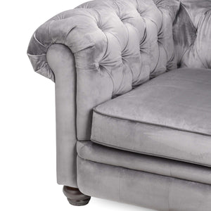Grey Velvet Chesterfield Chair
