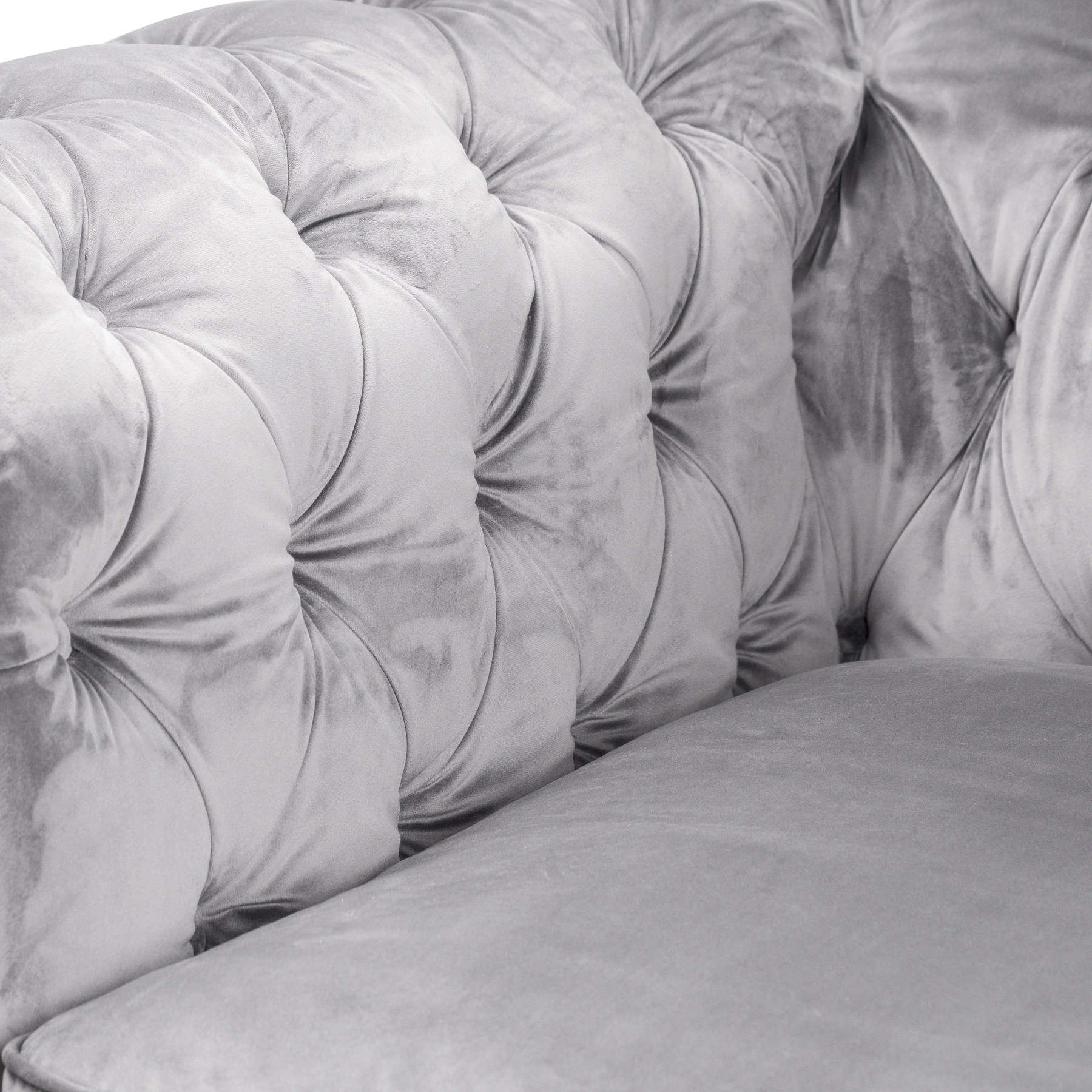 Grey velvet chesterfield chair deals