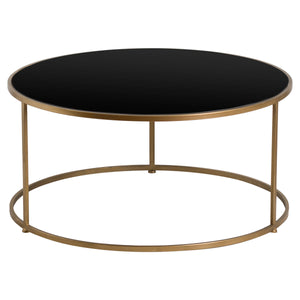 Set Of Two Antique Bronze Side Tables With Black Glass