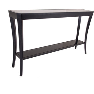 Hyde Black Console Table with a Glass Top and Nordic Legs