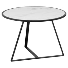 Grey Marble Top Low Side Coffee Table with Black Metal Frame
