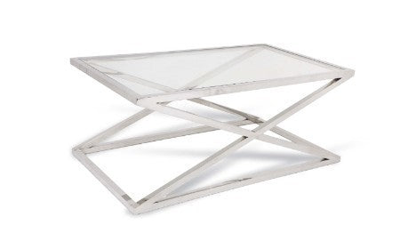 Nico coffee table in stainless steel