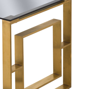 The Edwin Stainless Side Table In Brushed Brass