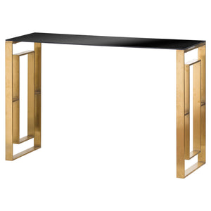 The Edwin Stainless Console Table In Brushed Brass
