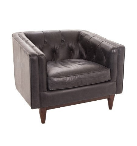 Natty chair in Oxford black leather