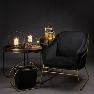 Flynn Framed Black Velvet Club Chair