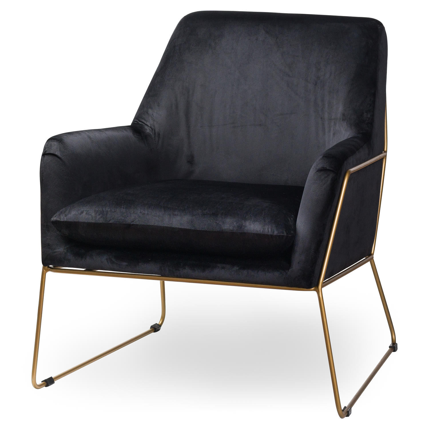 Flynn Framed Black Velvet Club Chair1