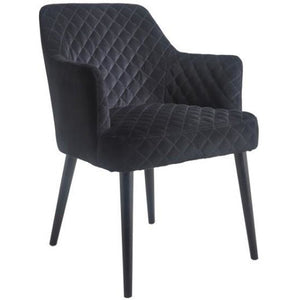 Kirk Black Velvet Armchair