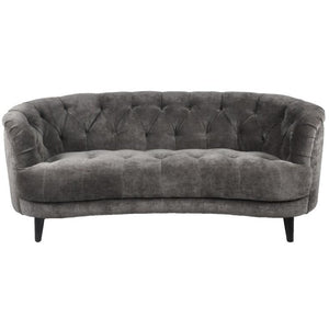 Alia, 2 Seater Grey Fabric Sofa Bench