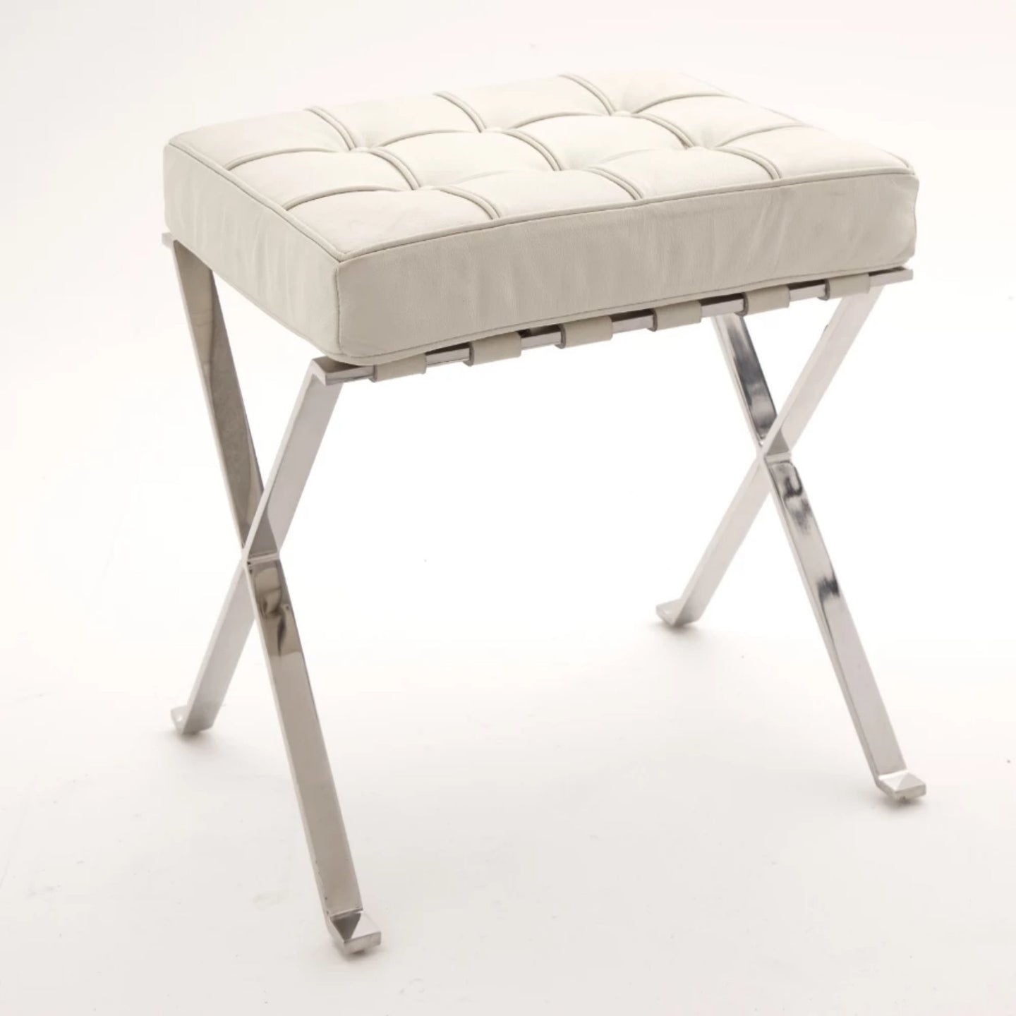 White Leather Stool