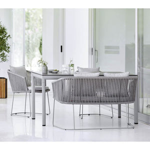 Moments Grey Dining Bench, Cane-line Soft Rope