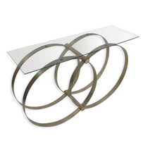 Union Glass Console Table - Gold Finish