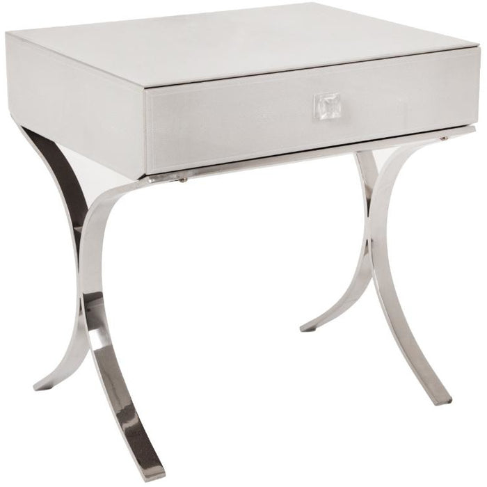 Iced Ivory Shagreen Sovana Side Table
