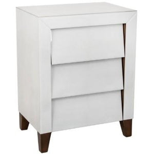 Iced Ivory Shargreen Slanted 3 Drawer Bedside