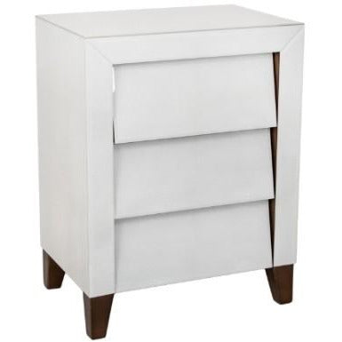 Iced Ivory Shargreen Slanted 3 Drawer Bedside