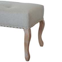Cream Upholstered Studded Hallway Bench