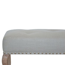 Cream Upholstered Studded Hallway Bench