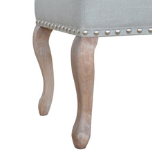 Cream Upholstered Studded Hallway Bench