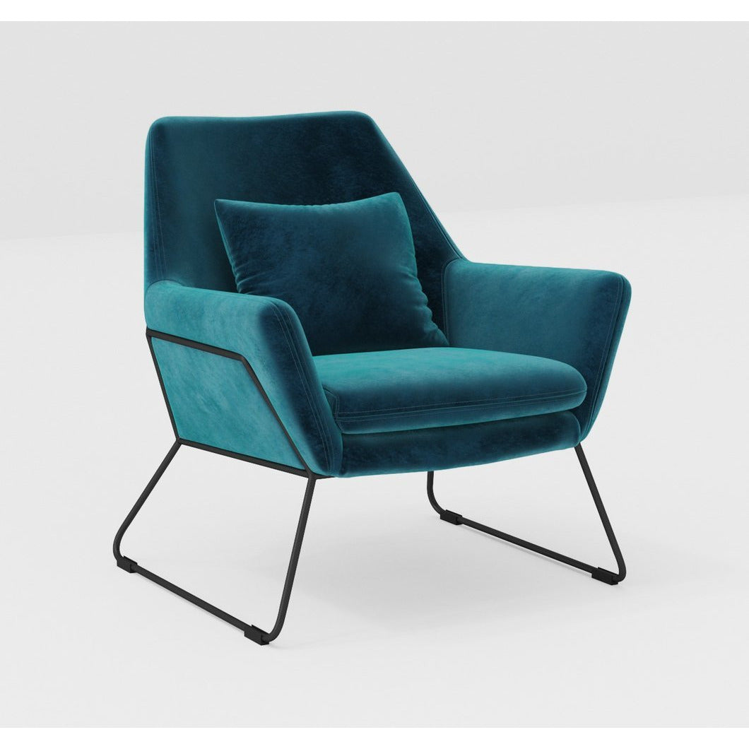 Lounge Armchair Blue Velvet