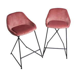 Rose Velvet Barstool (Set of 2)