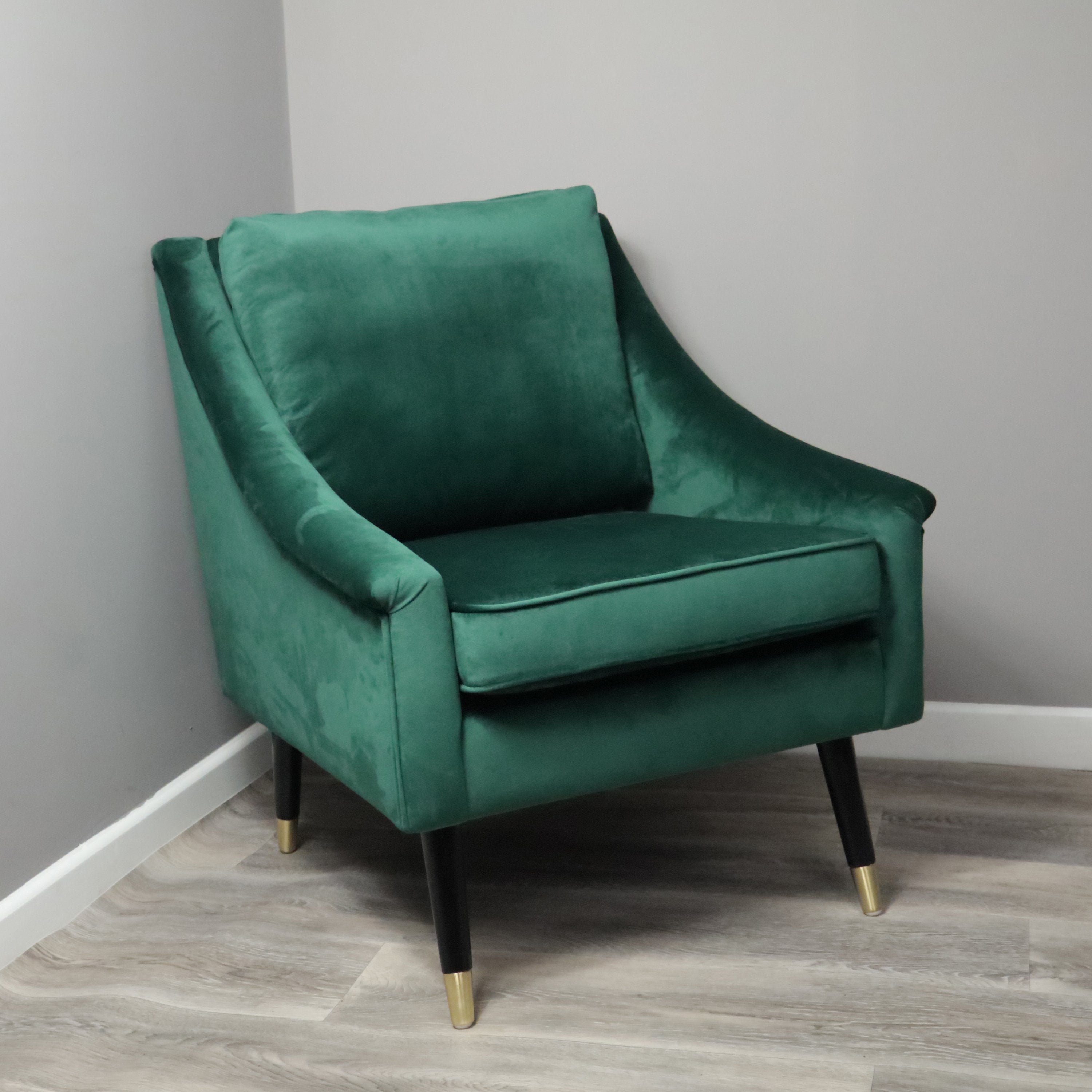 Green Velvet Armchair - Main Image