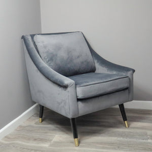 Grey Velvet Armchair