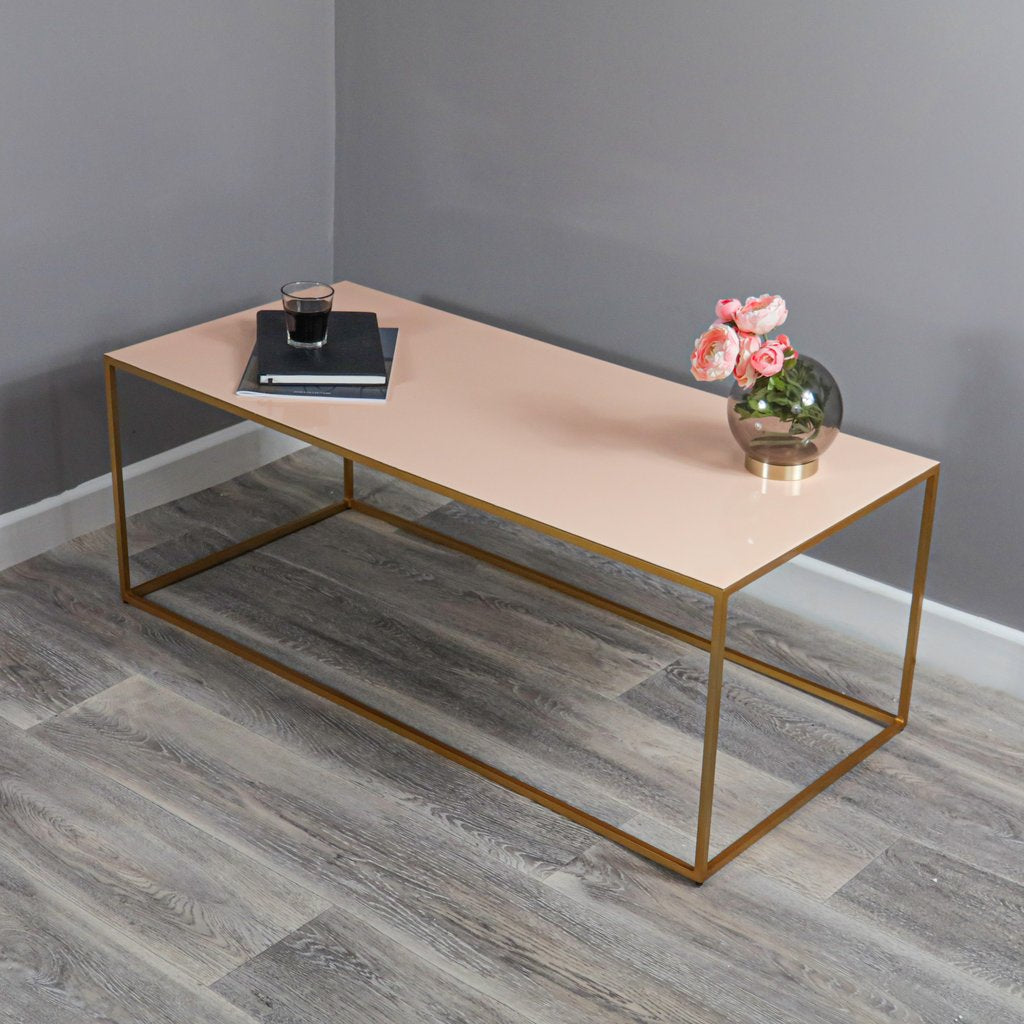 Gold Coffee Table Pale Pink