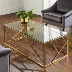 Geometric Gold Plated Coffee Table