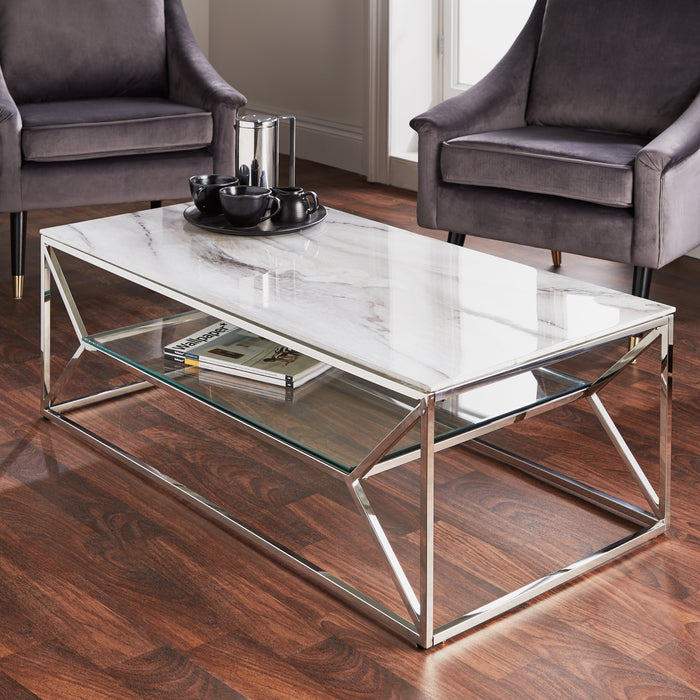 Marble Glass Coffee Table