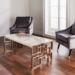 Rose and grey coffee table deals