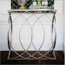 Concentric Circle Design Console Table - Silver Finish