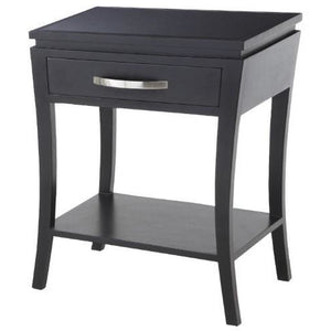 Glass Top Black Side Table