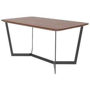 Dining Table - Walnut Top with Black Metal Leg