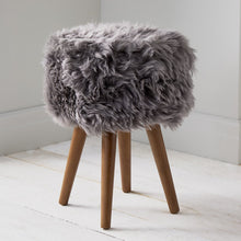 Grey Sheepskin Stool