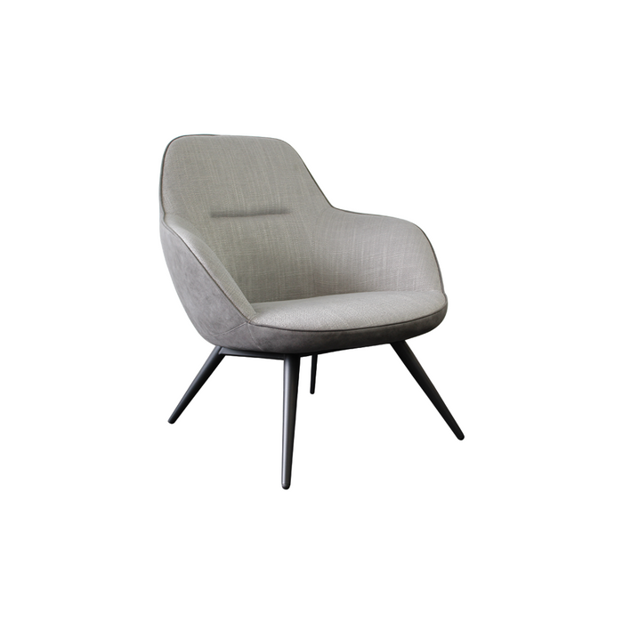 PU Leather and Beige Fabric - Armchair