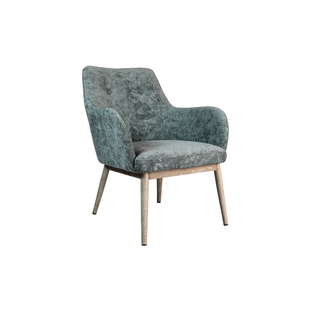 Blue Fabric Armchair