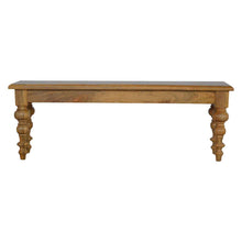 Solid Wood Bench with Hand Turned Feet